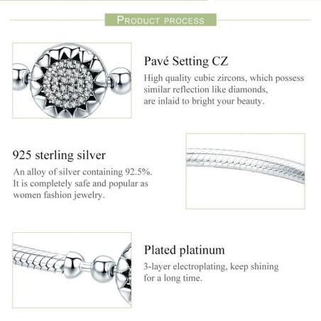 Bright heart - Bratara talismane argint