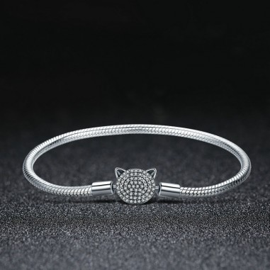 Cute cat - Bratara talismane argint