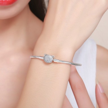 Cute cat - Bratara talismane argint