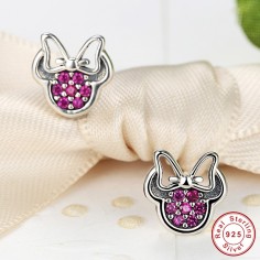 Minnie Mouse - Cercei argint Rose Gold 2