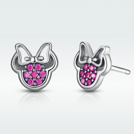 Minnie Mouse - Cercei argint Rose Gold