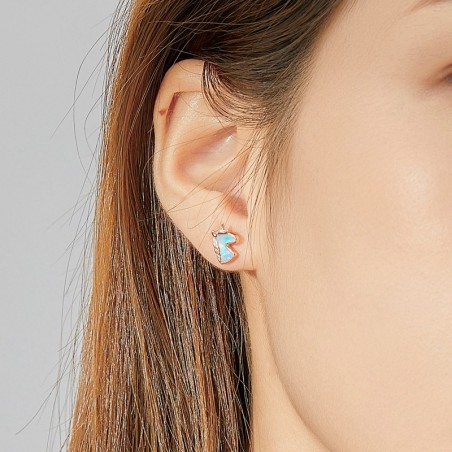Opal Unicorn - Cercei argint rose gold