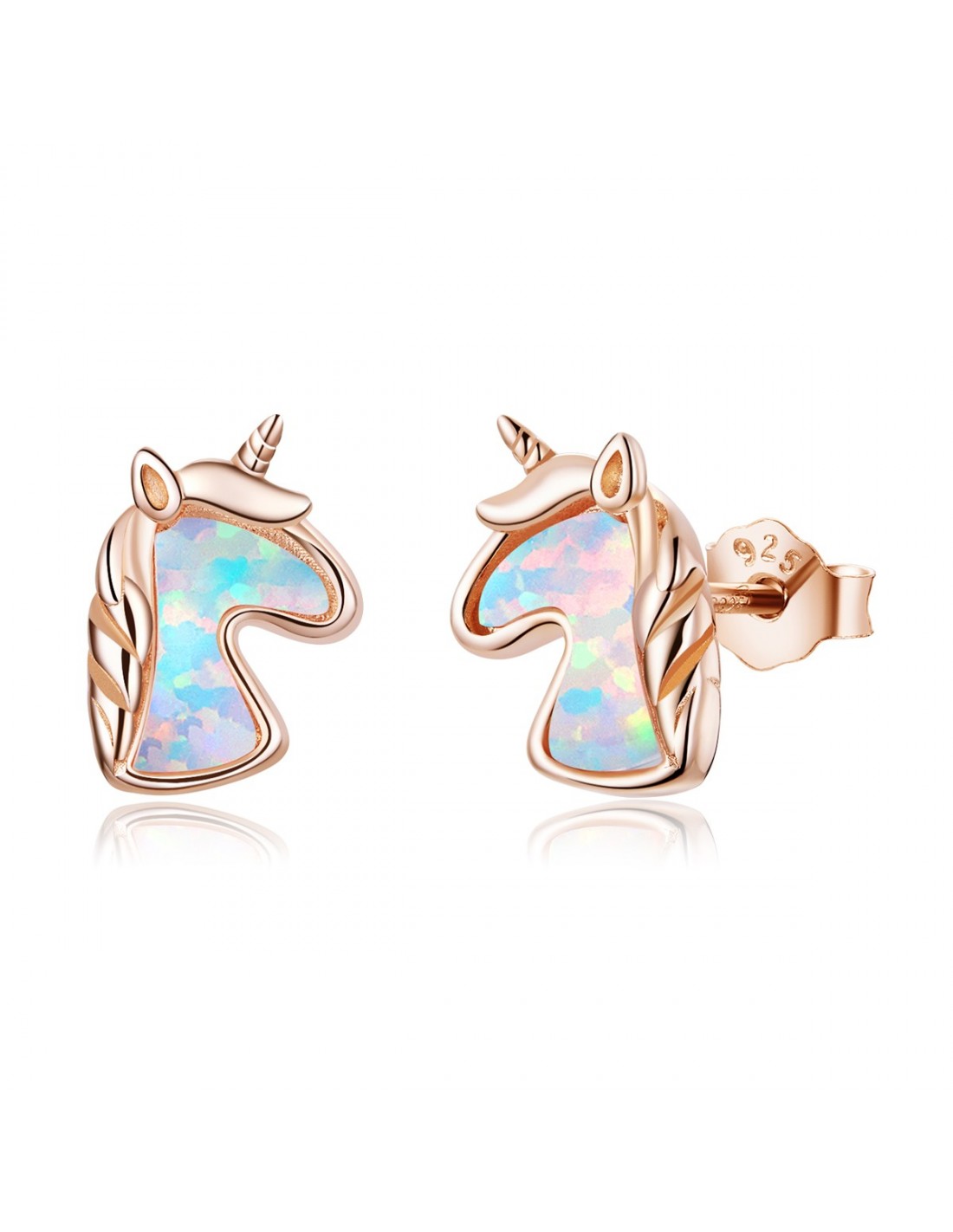 Opal Unicorn - Cercei argint rose gold