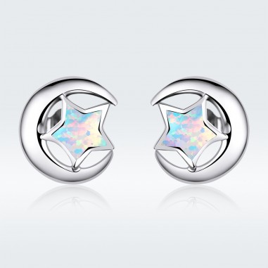 Moon and Star - Cercei argint