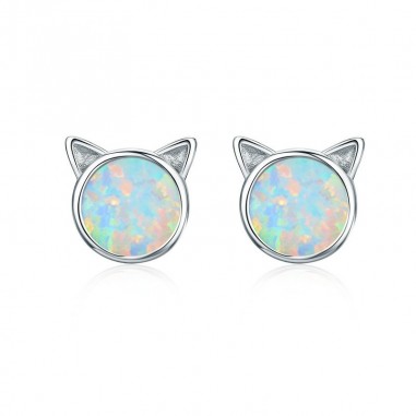 Opal Cat - Cercei argint