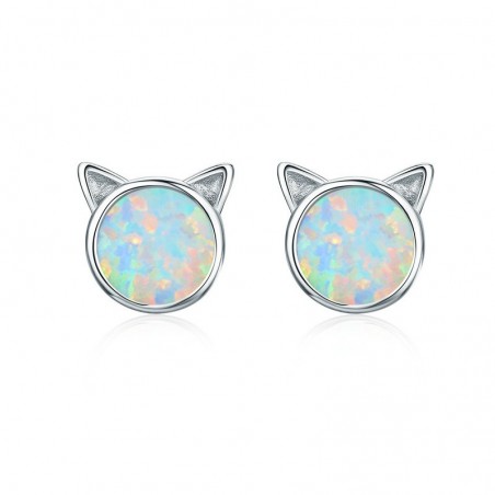 Opal Cat - Cercei argint