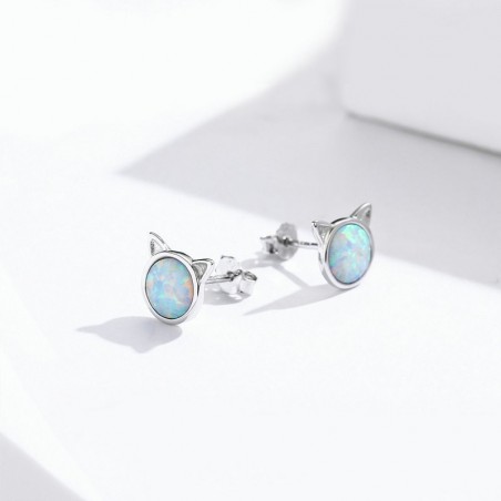 Opal Cat - Cercei argint