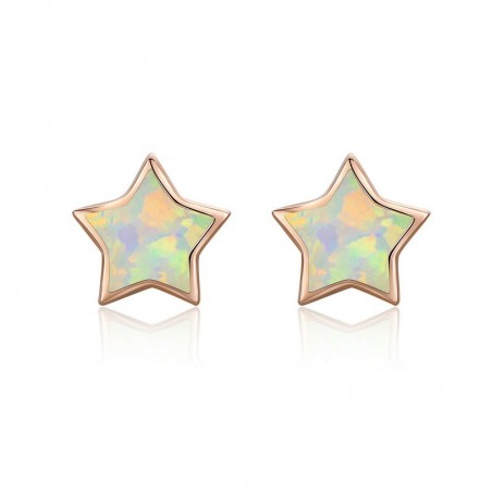 Opal Star - Cercei argint rose gold