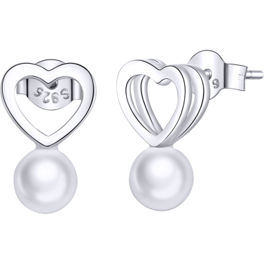 Pearl Heart - Cercei argint