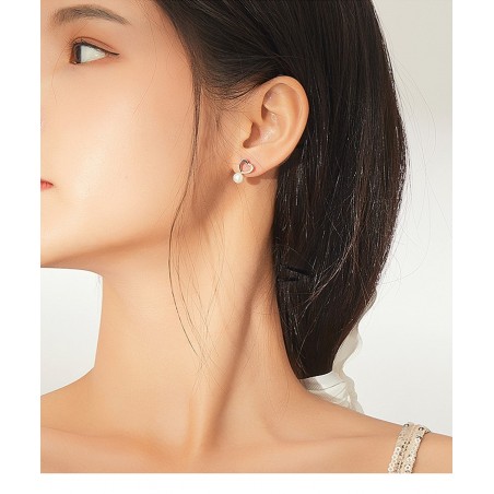 Pearl Heart - Cercei argint