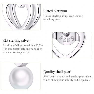 Pearl Heart - Cercei argint