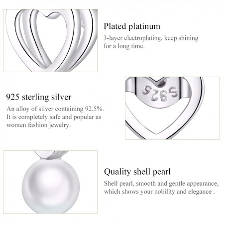 Pearl Heart - Cercei argint