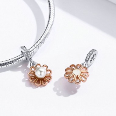 Pearl Flower - Talisman argint rose gold