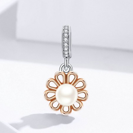 Pearl Flower - Talisman argint rose gold
