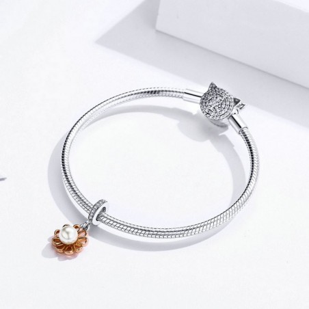 Pearl Flower - Talisman argint rose gold