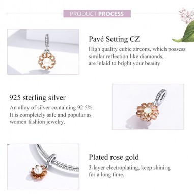 Pearl Flower - Talisman argint rose gold