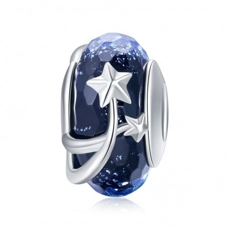 Blue Shooting Star - Talisman argint Murano