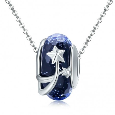 Blue Shooting Star - Talisman argint Murano