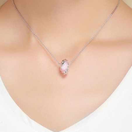 Pink Flowers - Talisman argint Murano