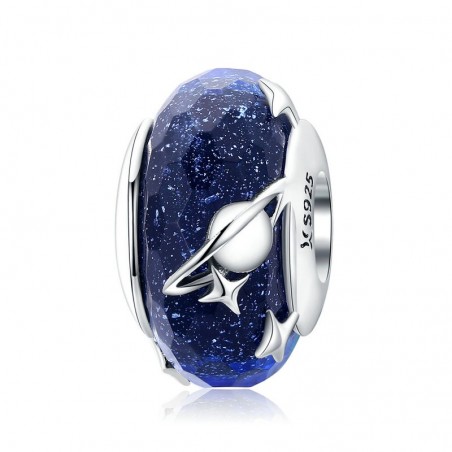 Blue Galaxy - Talisman argint Murano