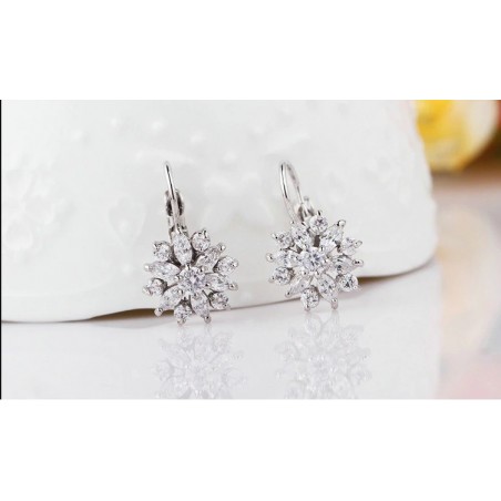 Luxury Flower - Cercei placati cu argint
