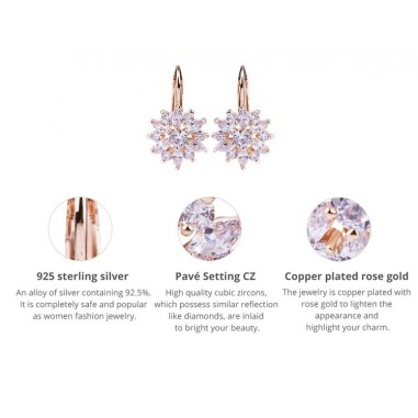 Luxury Flower - Cercei placati rose gold