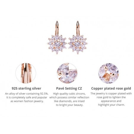 Luxury Flower - Cercei placati rose gold