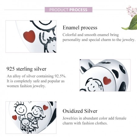 Family Heart - Talisman argint