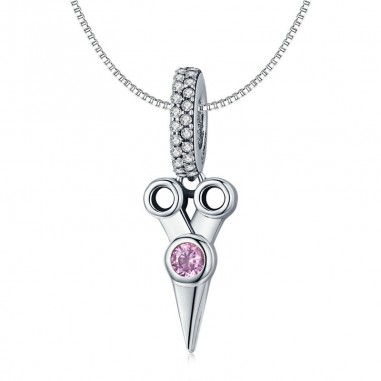 Pink Scissors - Talisman argint