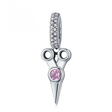Pink Scissors - Talisman argint
