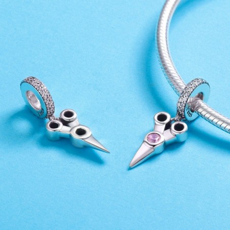 Pink Scissors - Talisman argint