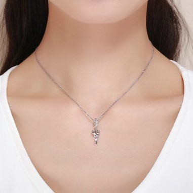 Pink Scissors - Talisman argint